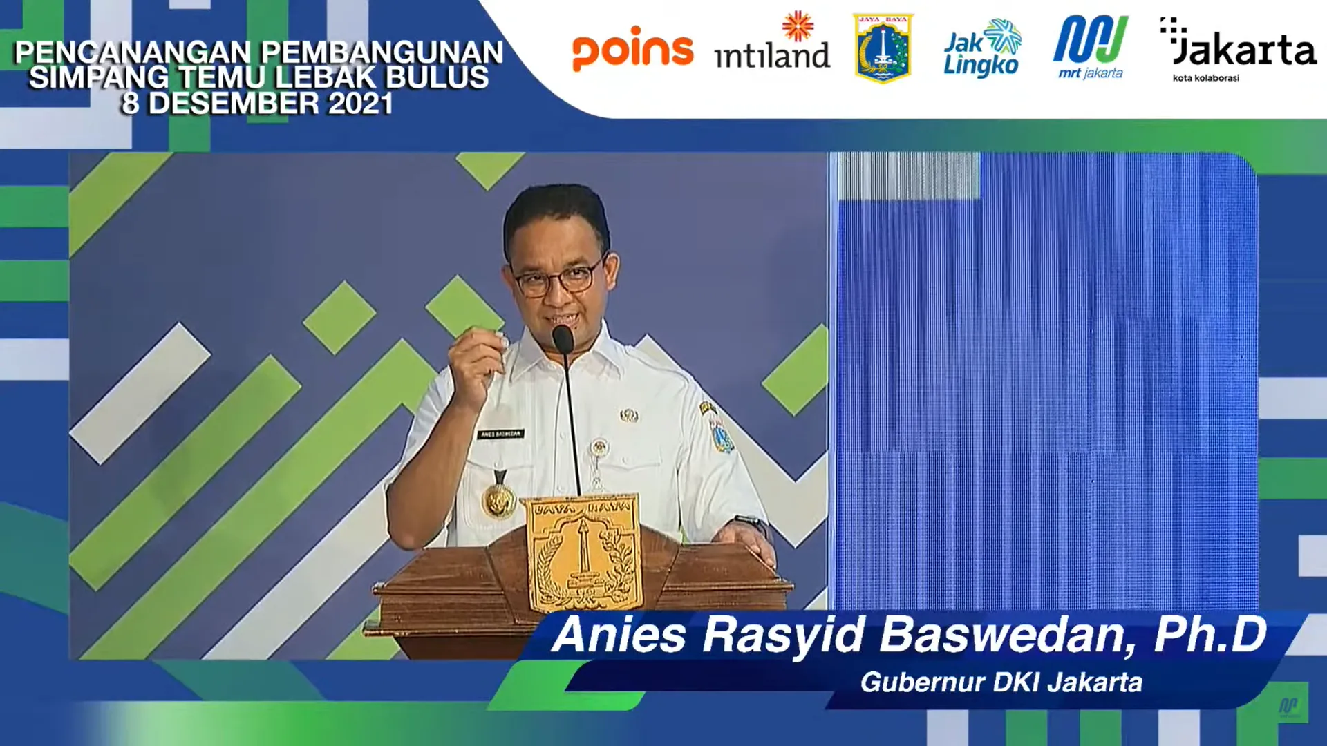 Layout Desain untuk 'Pencanangan Pembangunan Simpang Temu Lebak Bulus' Youtube Live