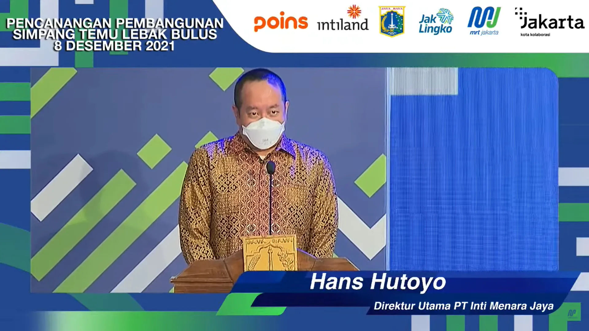 Layout Desain untuk 'Pencanangan Pembangunan Simpang Temu Lebak Bulus' Youtube Live