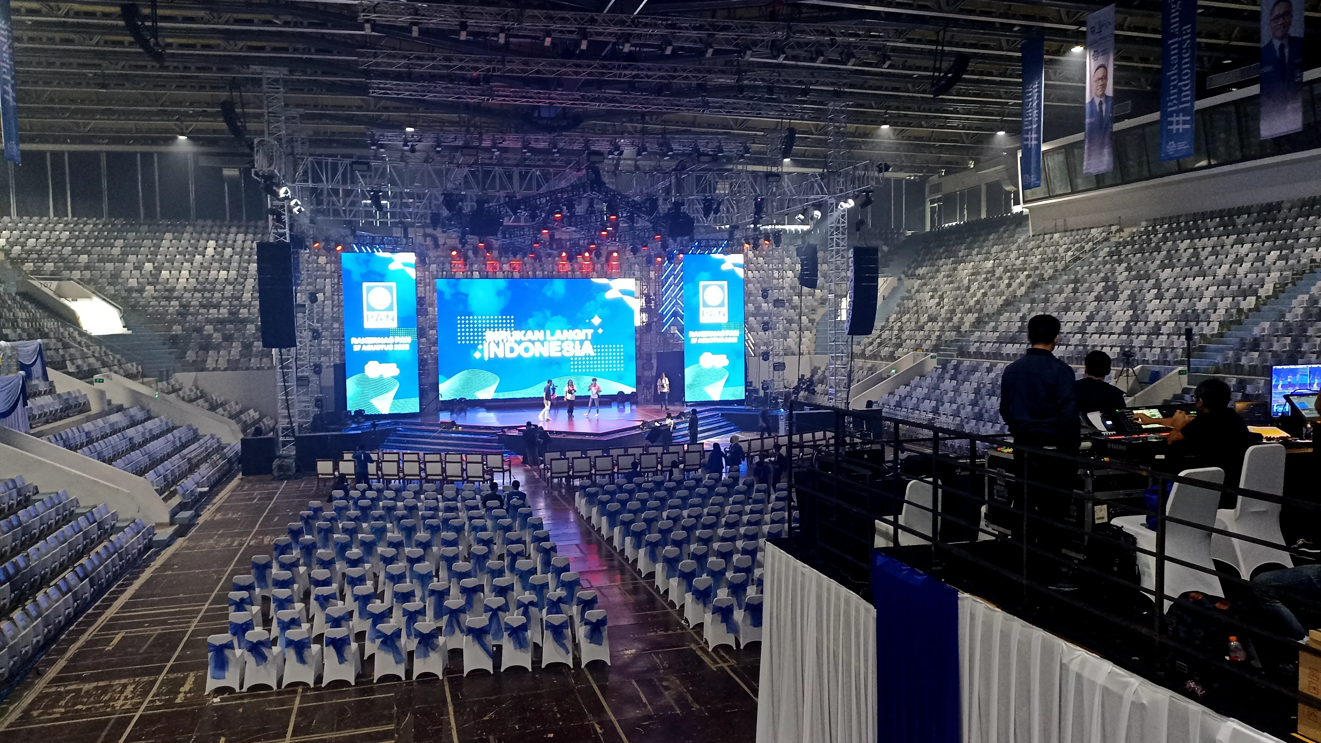 Hasil Layout Panggung PAN di Istora Senayan pada saat Gladi Resik