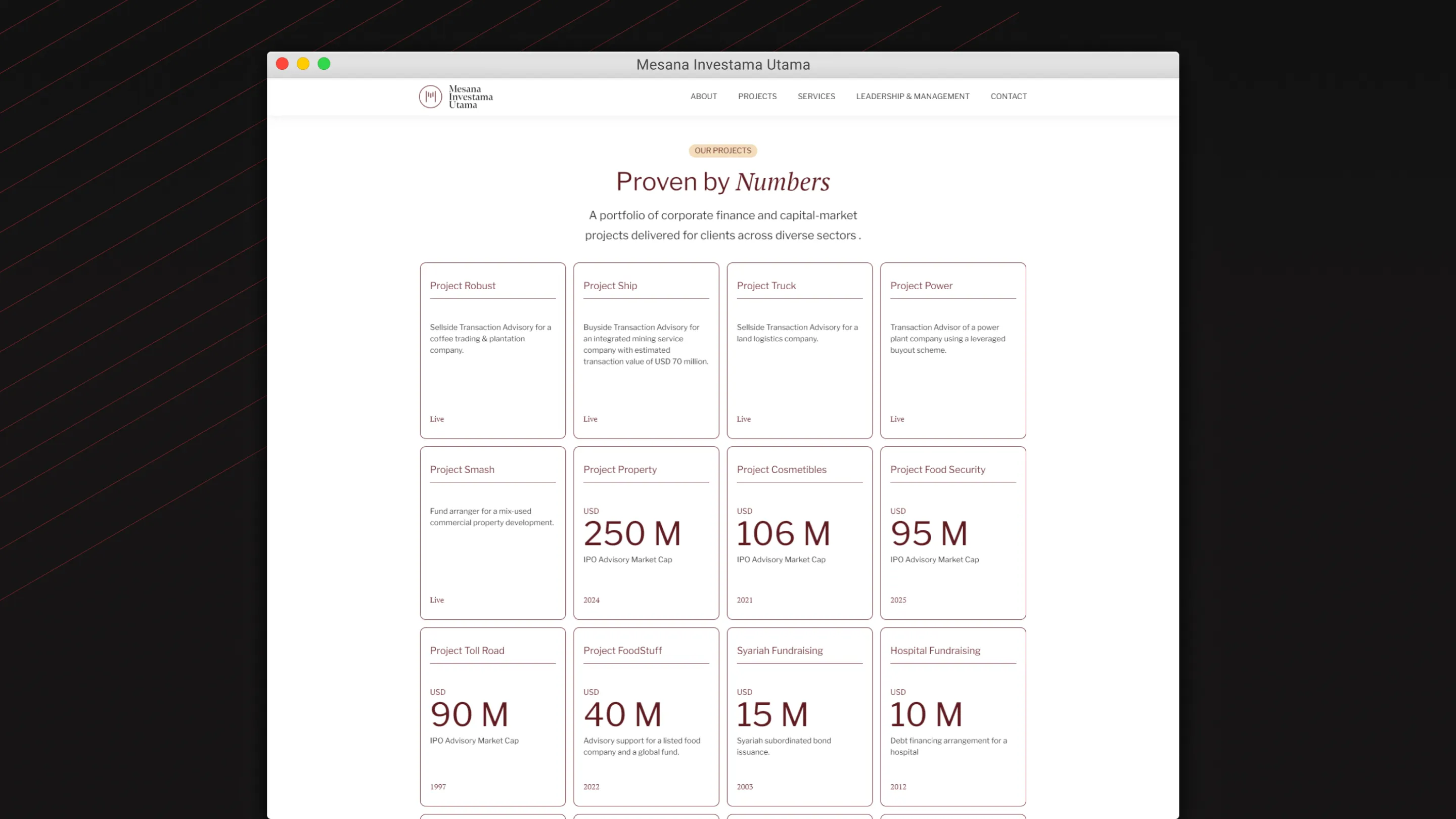 Mesana website revamp