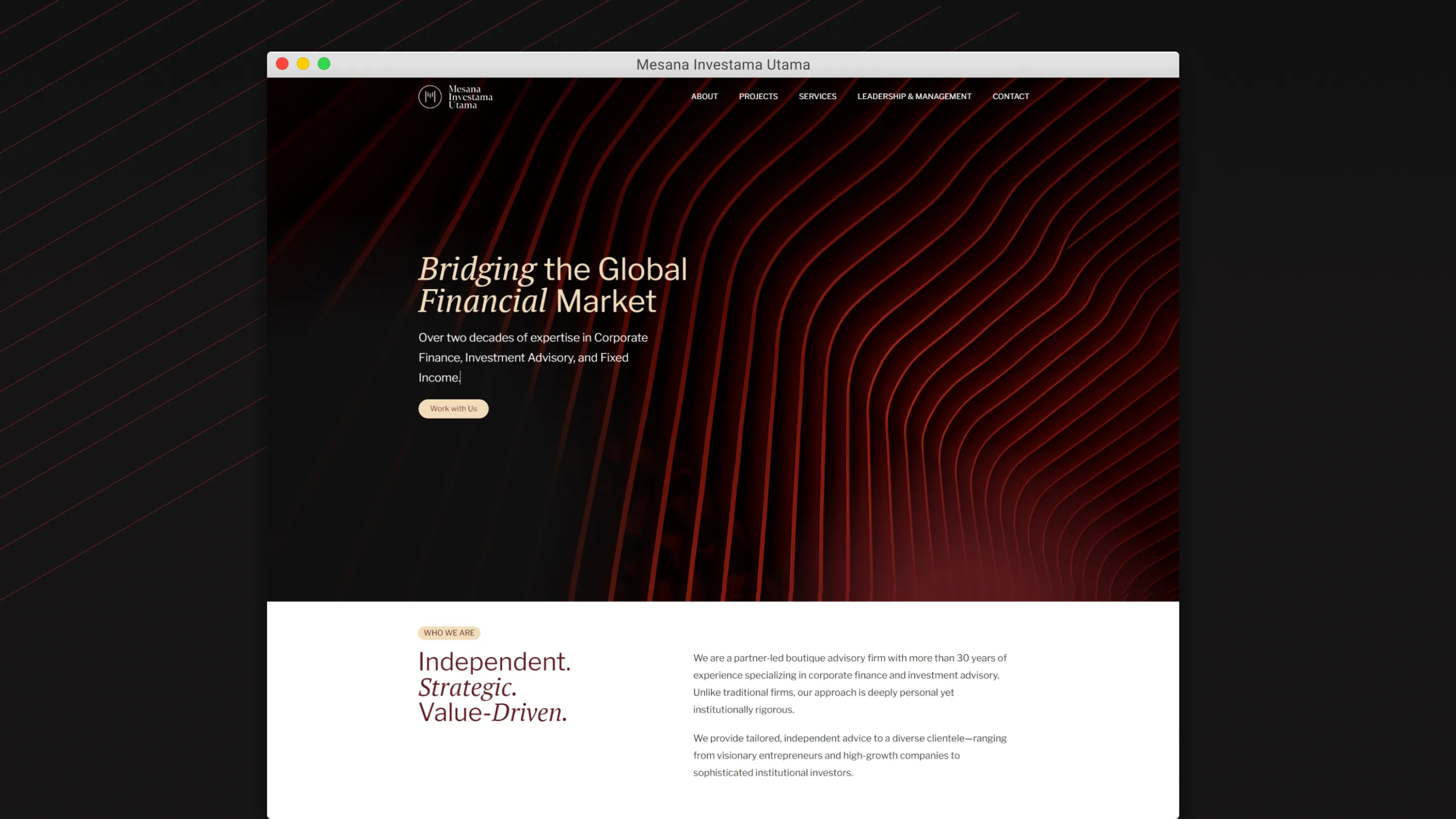 Mesana website revamp