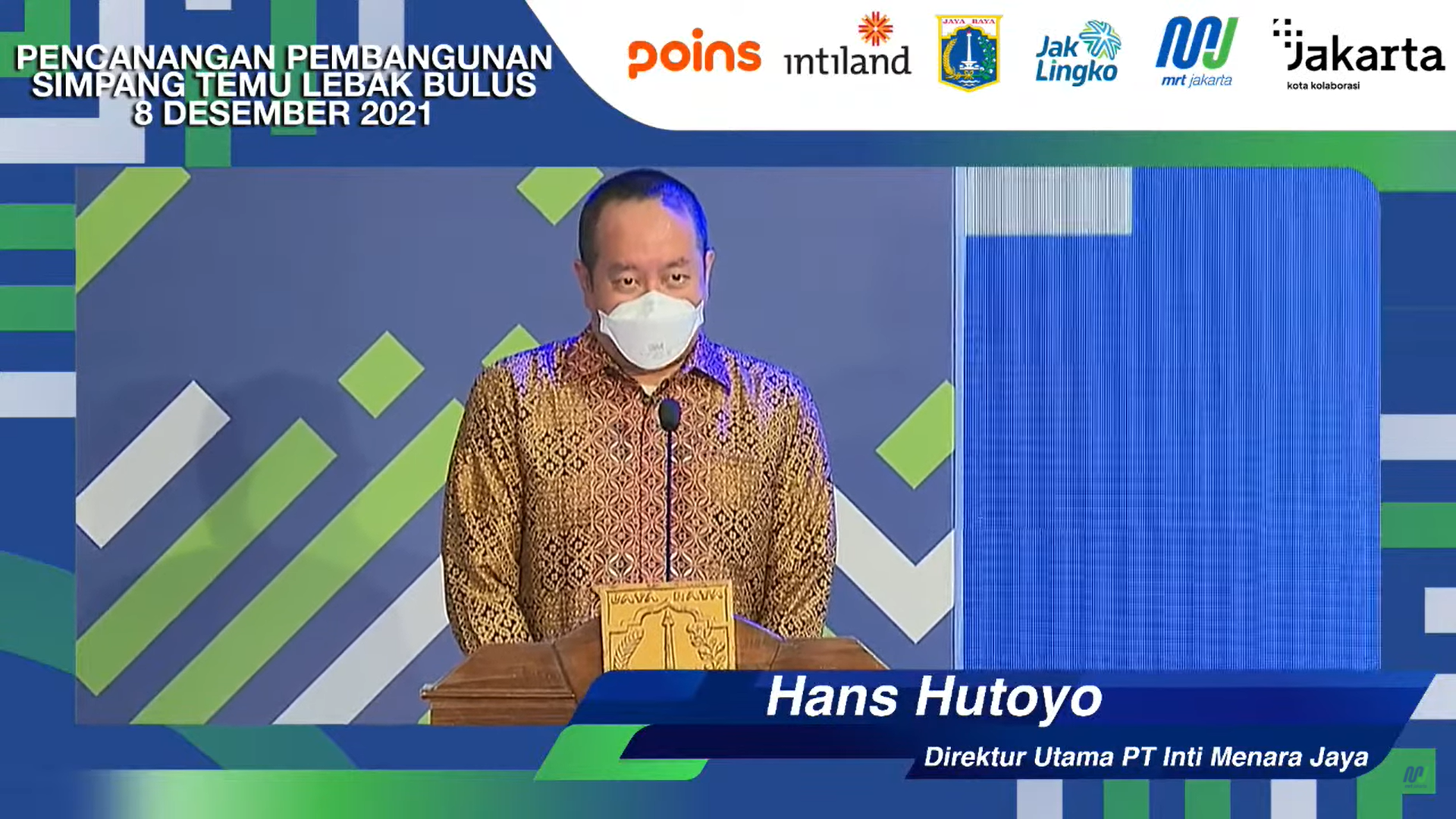 Layout Desain untuk 'Pencanangan Pembangunan Simpang Temu Lebak Bulus' Youtube Live