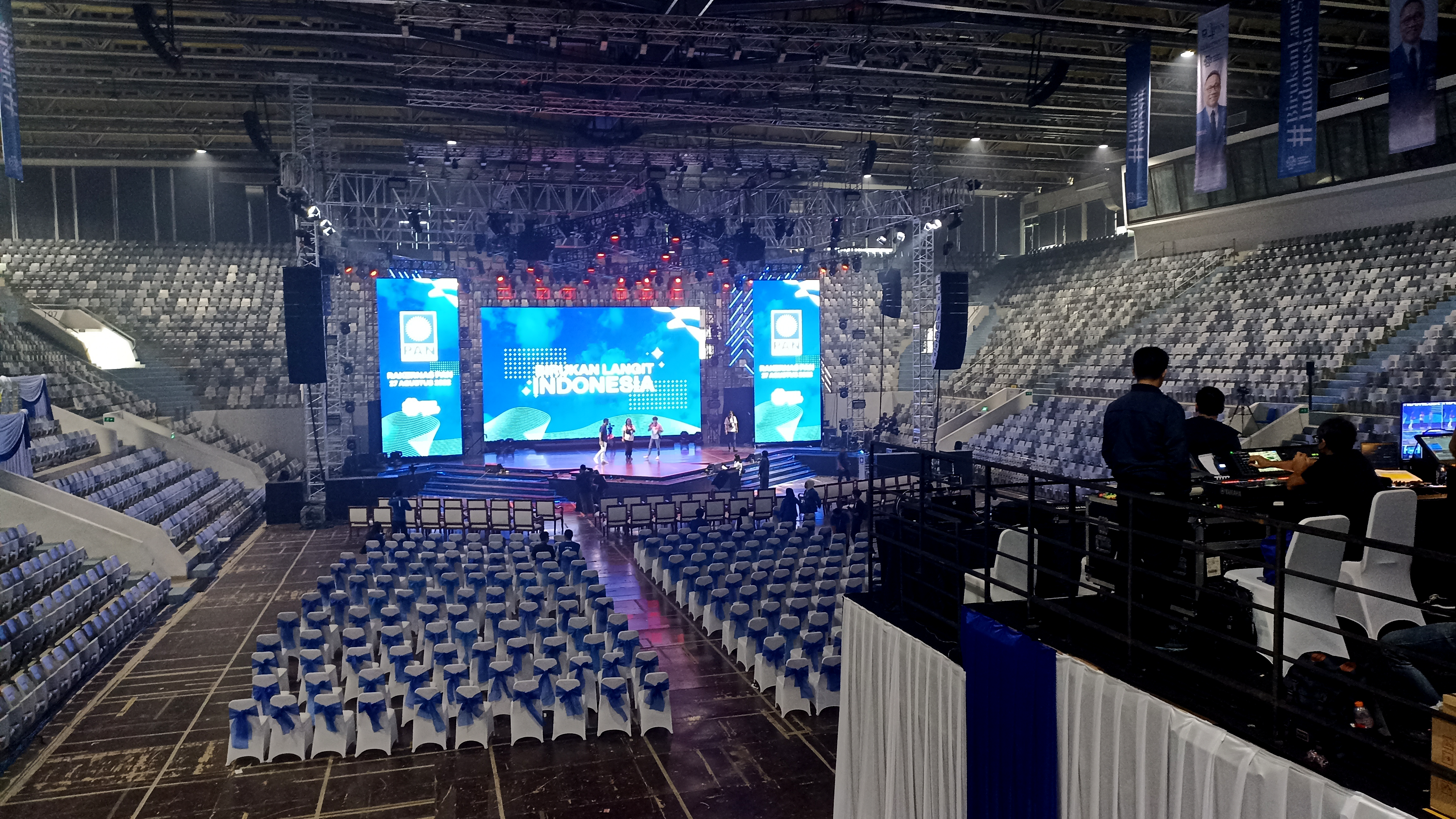 Hasil Layout Panggung PAN di Istora Senayan pada saat Gladi Resik