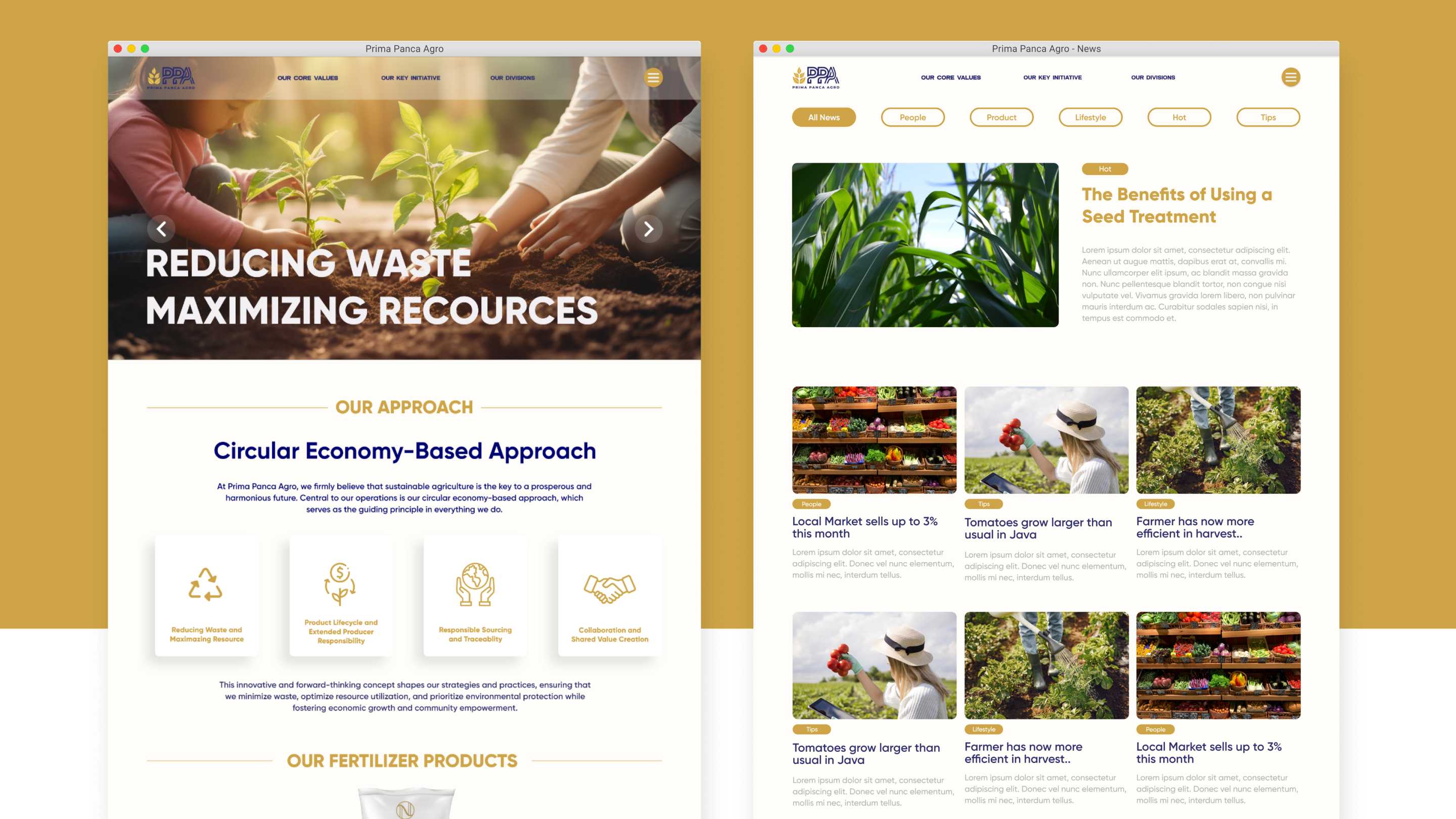 Website Design for Prima Panca Agro - Samora Group Internship